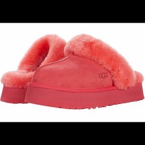 Pink UGG platform slippers